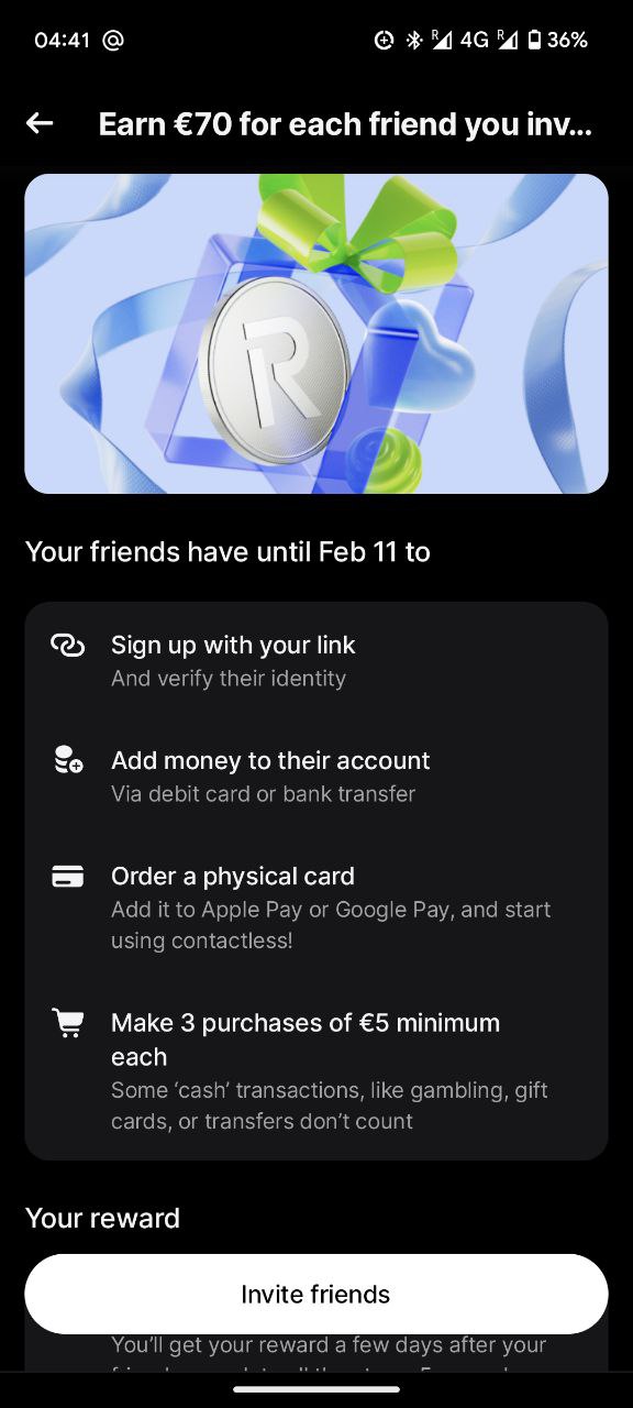 Revolut referral FEB1-25 — 70 EUR guaranteed bonus