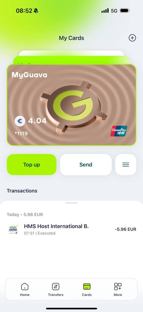 MyGuava UP physical card